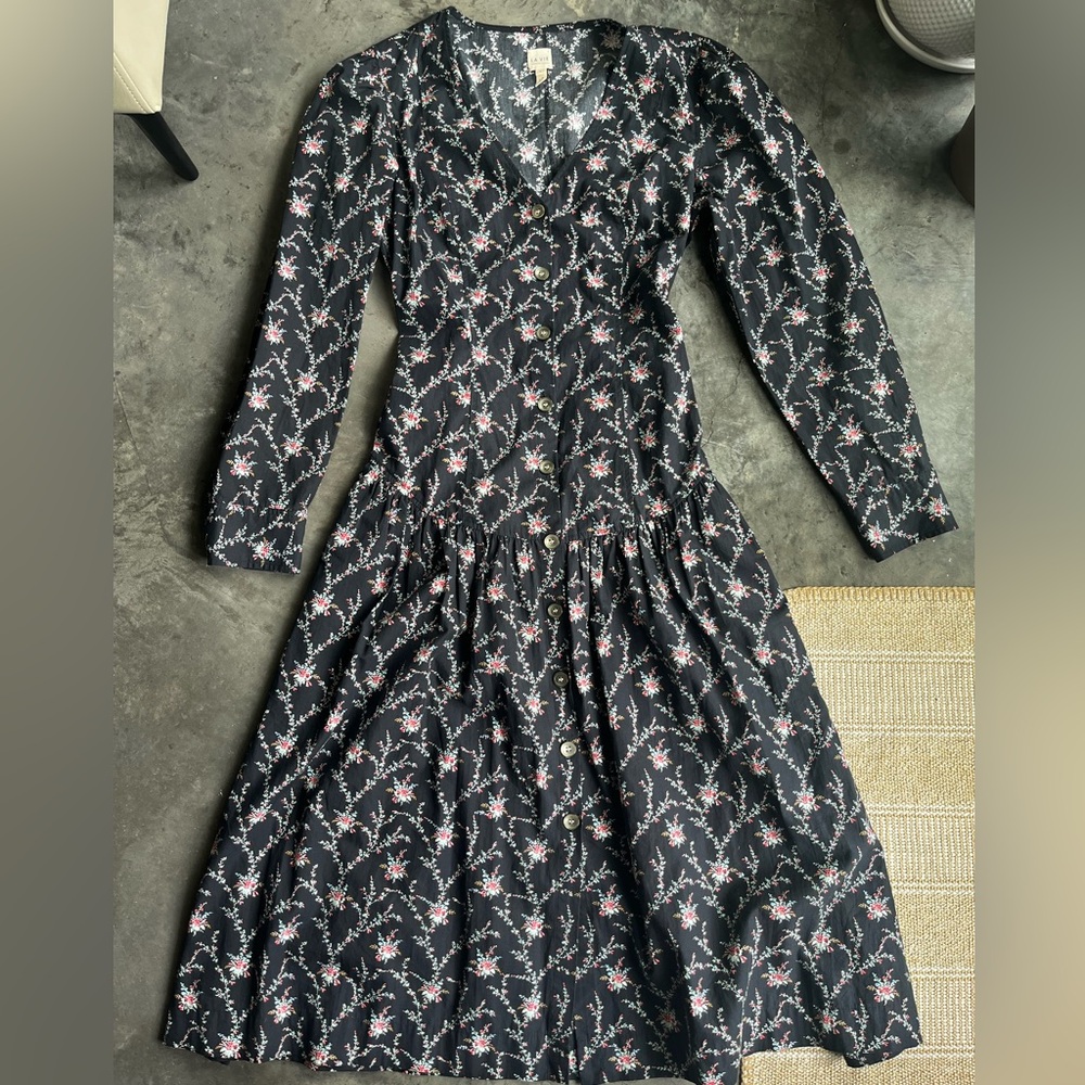 LA VIE REBECCA TAYLOR Drop Waist Floral Dress Size Small
